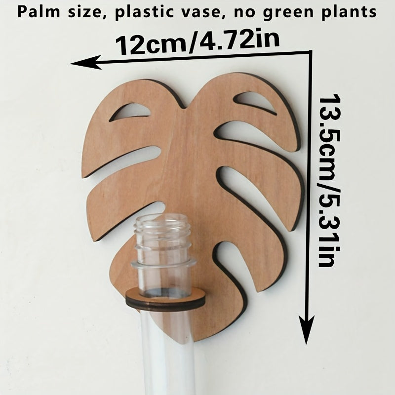 Богемный настенный горшок для растений с деревянным кронштейном и многоярусными пробирками