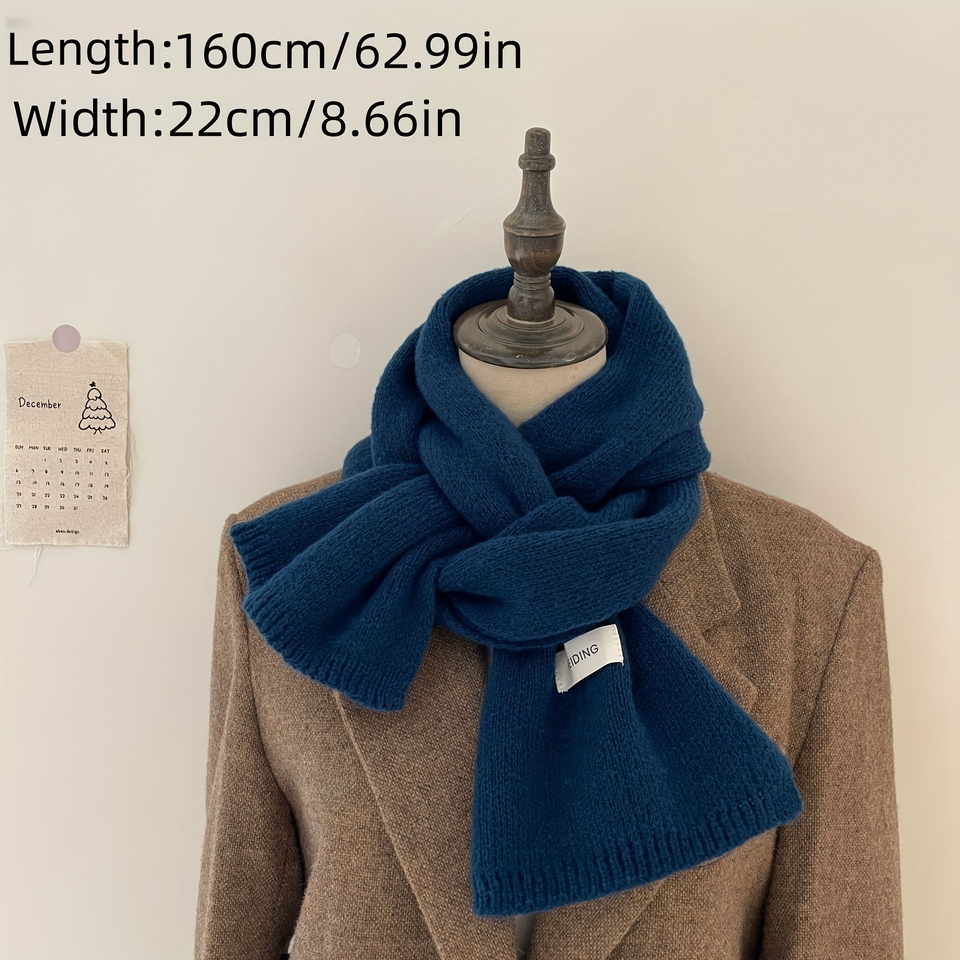 Thick Knit Scarf for Men Winter Warm Wool Gift Accessories