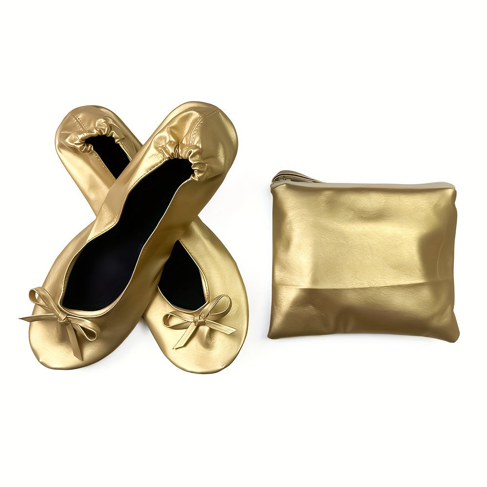 Women's Folding Indoor Dance Shoes Flat Slippers for Weddings