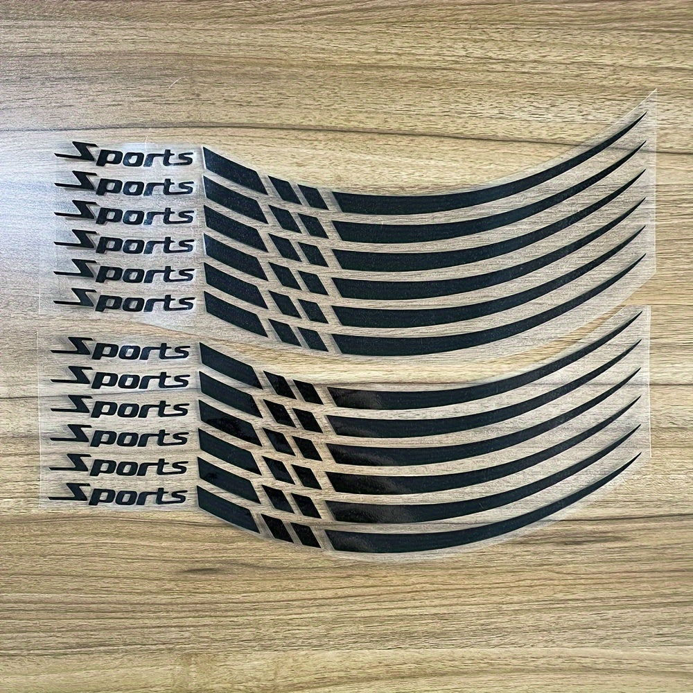 12pcs Car Wheel Rim Stickers Set Sport Stripe Decals for 45.72cm Hubs