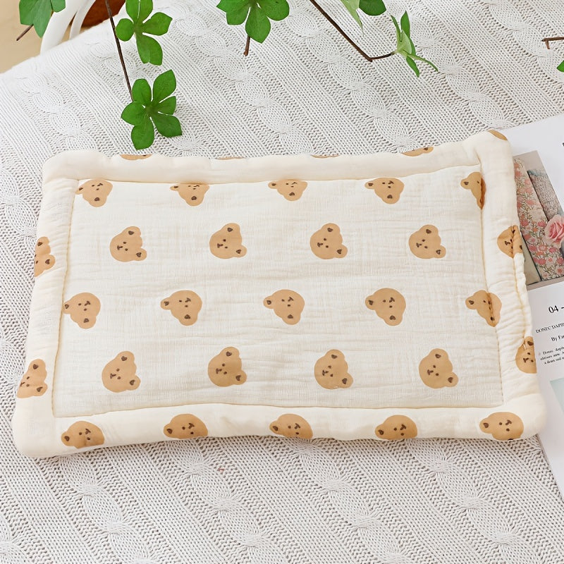 Almohadilla plana transpirable con puntos táctiles y funda de muselina absorbente para todas las estaciones