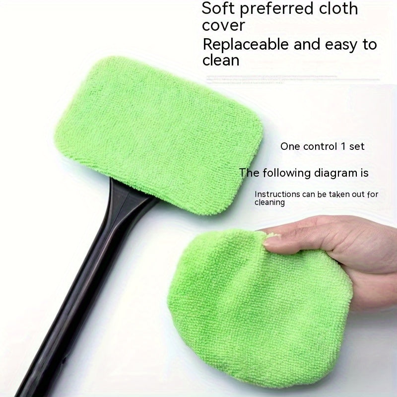 Car Windshield Cleaning Brush with Squeegee, Sponge, Dust Remover