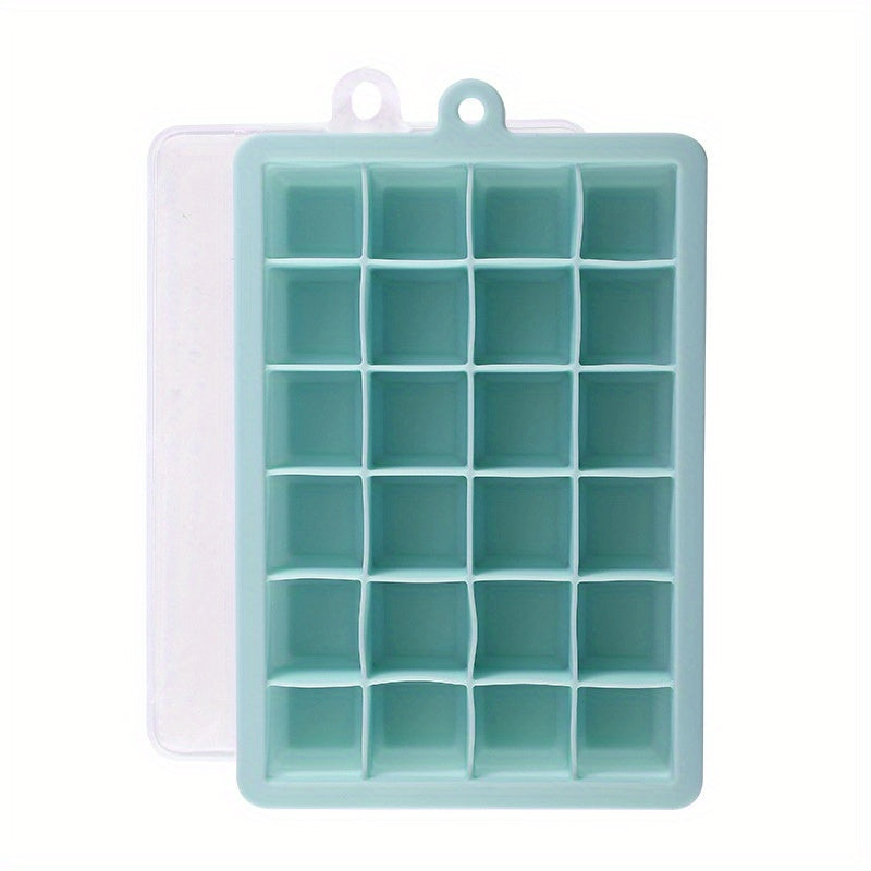 Silicone Ice Cube Trays 24 Compartments Lid Stackable Dishwasher Safe