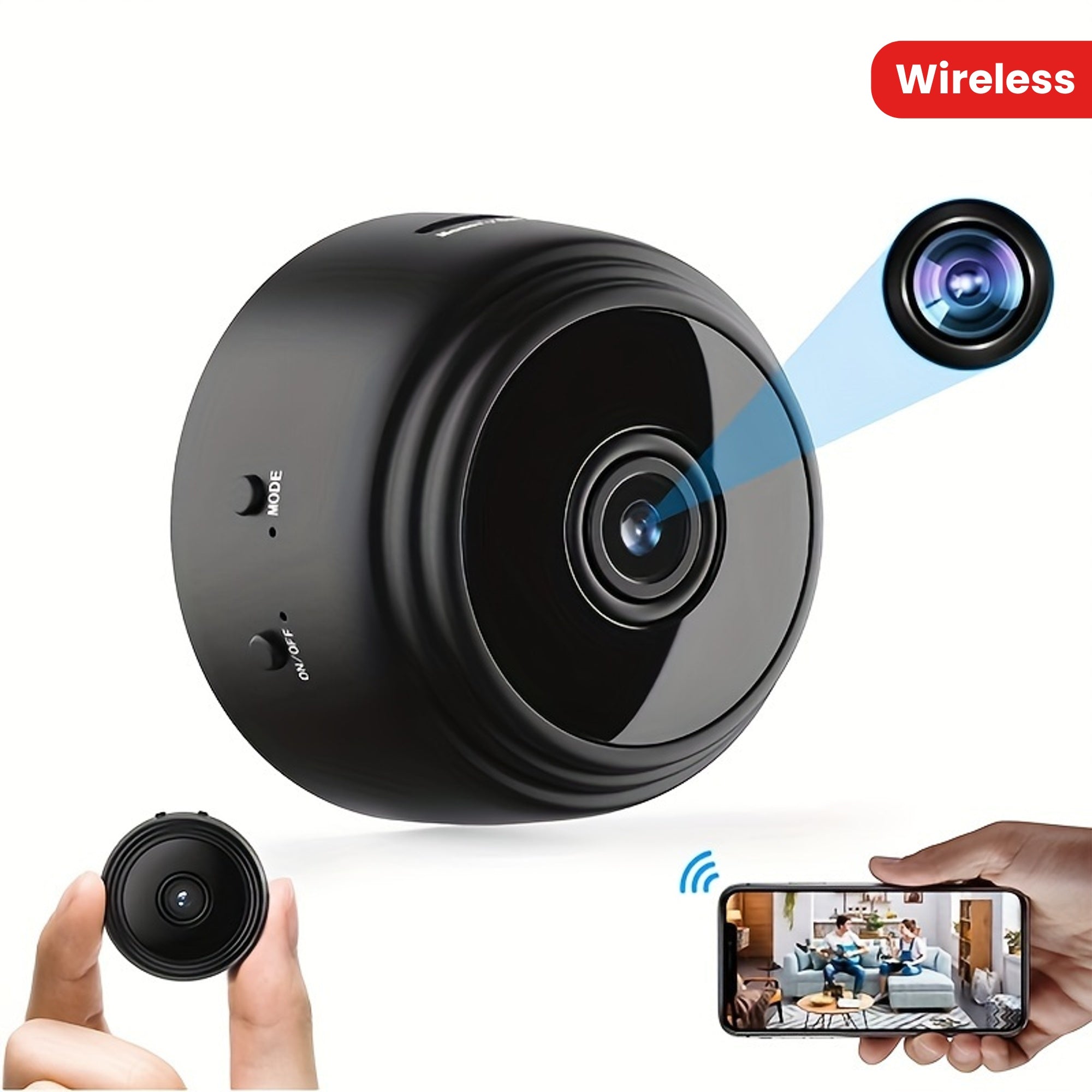 Aqlli uy xavfsizligi uchun eng yaxshi tanlov: magnit tutqichi bilan ixcham simsiz mini kamera, WiFi ulanishi, qayta zaryadlanadigan batareya, USB qo'llab-quvvatlashi, 480P rezolyutsiyasi va masofadan monitoring qilish imkoniyatlari.