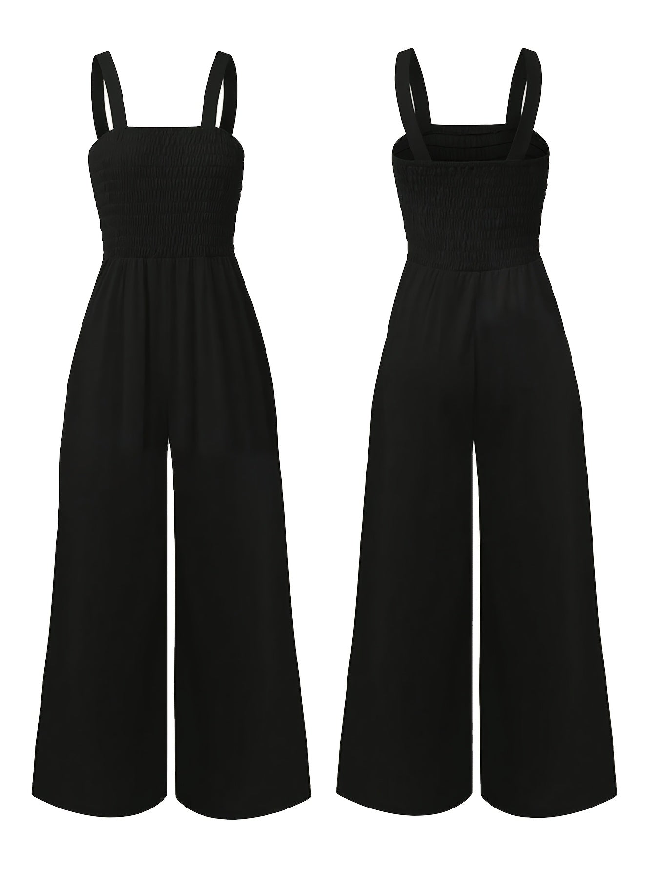 Plus Size Women's Off-Shoulder Sleeveless Jumpsuit Lightweight Stretchy H-Line with Pockets