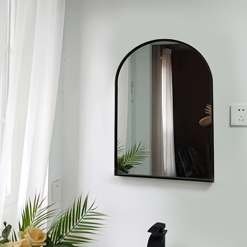 Arch-Shaped Wall-Mounted Makeup Mirror with Aluminum Frame Shatterproof