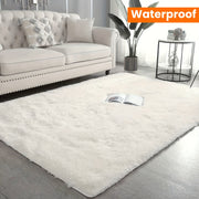 White Plush Rug Non-Slip Shaggy Throw Rug for Living Room Bedroom Nursery