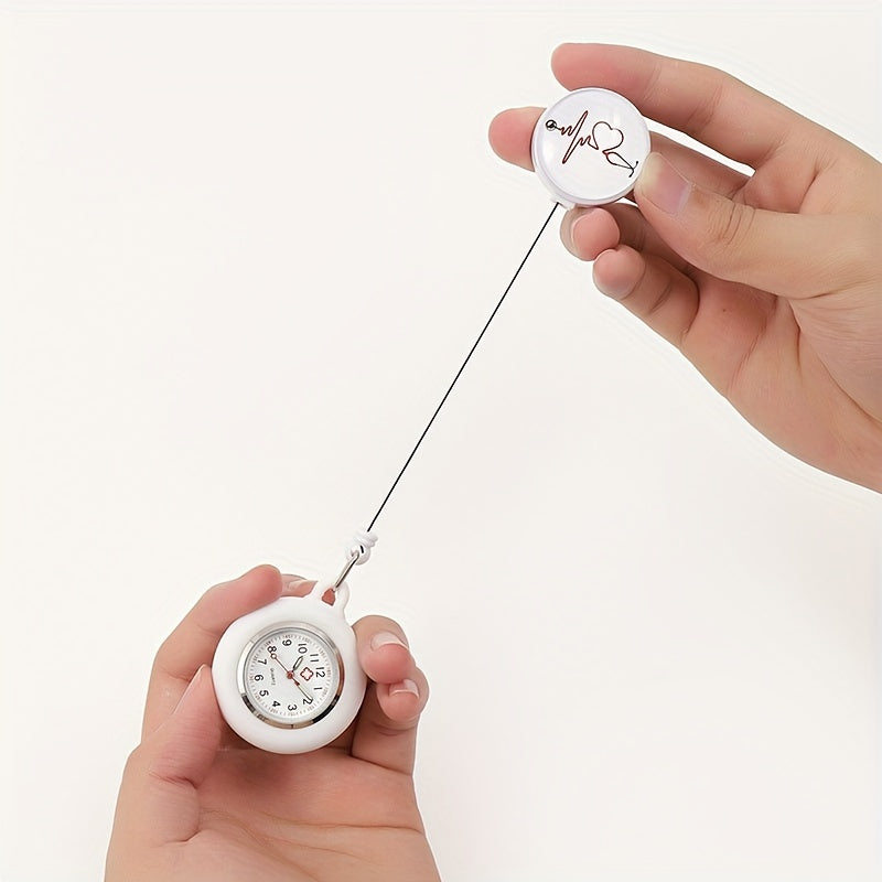 Nurse Quartz Watch Brooch Clip Telescopic Medical Pocket Watch for Healthcare Professionals