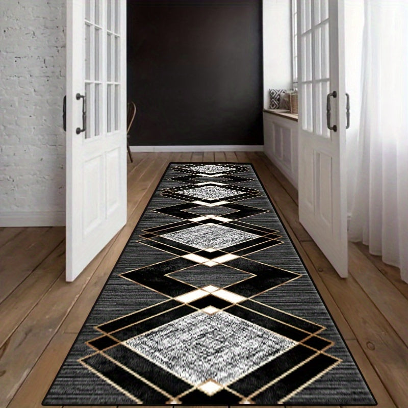 Bohemian Vintage Long Hallway Rug 6mm Thick Crystal Velvet Indoor Outdoor
