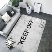 3D Letter Area Rug Plush Polyester Non-Slip Machine Washable for Living Room Kitchen Bathroom