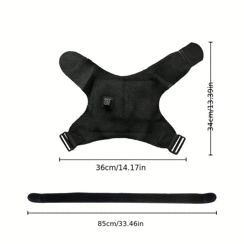 Portable USB Heated Shoulder Wrap with Adjustable Temperature Settings for Pain Relief