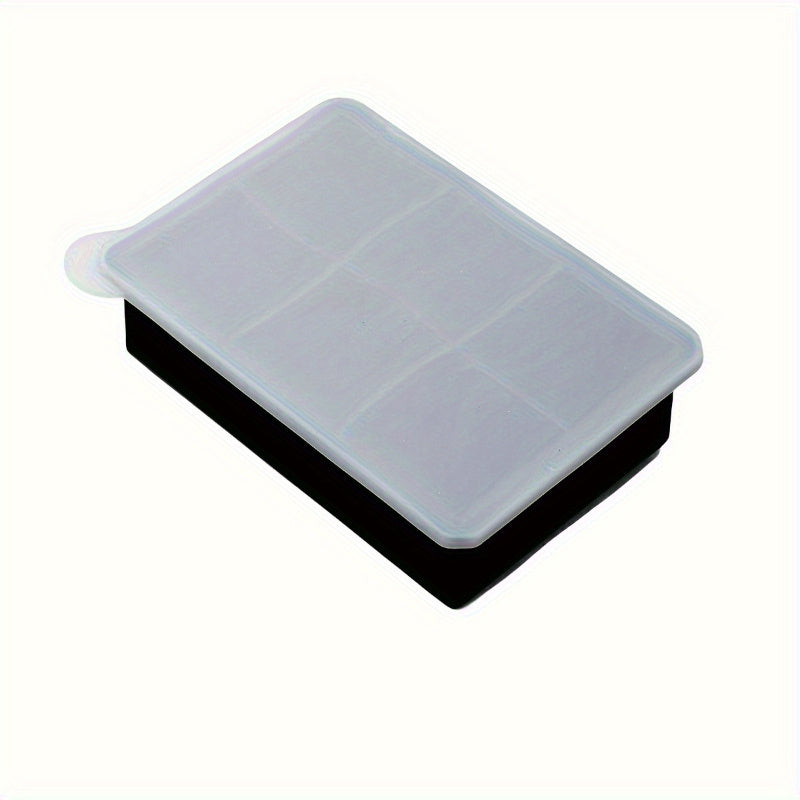 6pcs Large Silicone Ice Cube Trays With Lids Reusable No-Battery Beverage Cooling