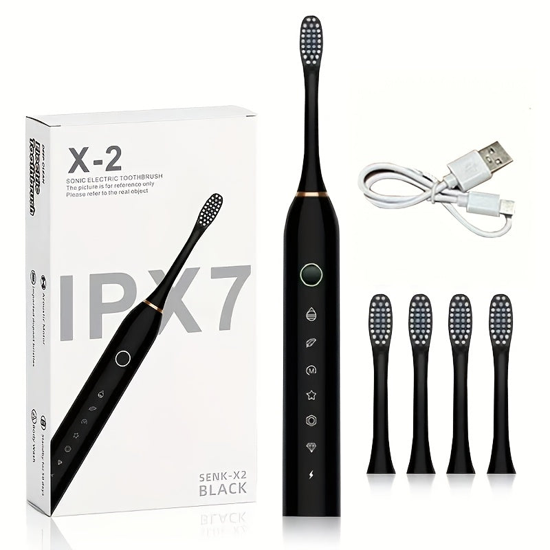 Electric Toothbrush for Adults X2 USB Rechargeable 4 Modes 500mAh Lithium Polymer Battery