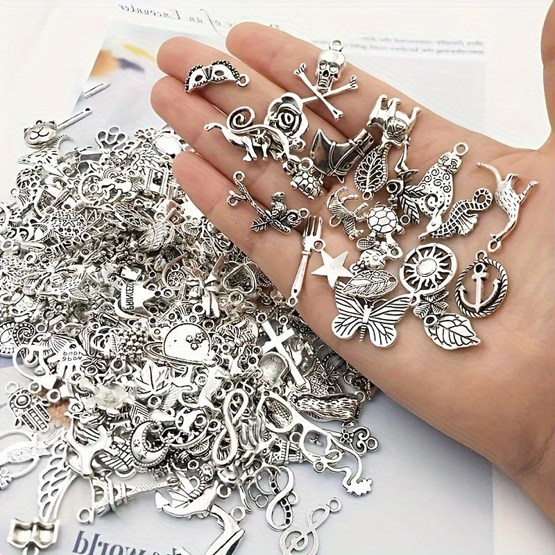 50 Metal Mixed Charms for DIY Jewelry Making Bulk Set Zinc Alloy Small Business Supplies