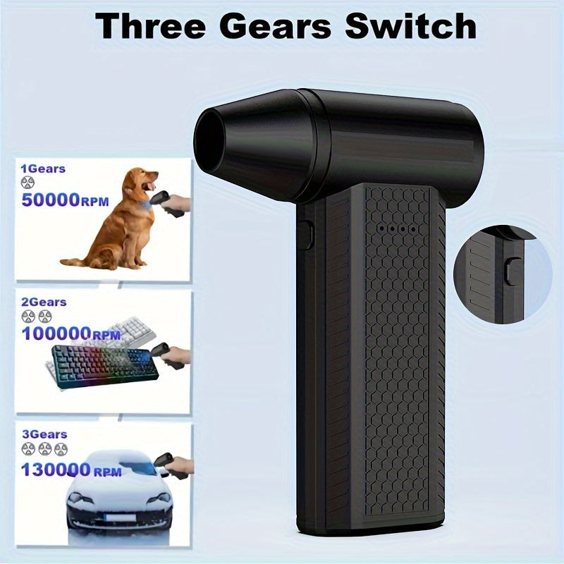 High-Speed Jet Dry Mini Blower 130000 RPM Portable USB Rechargeable