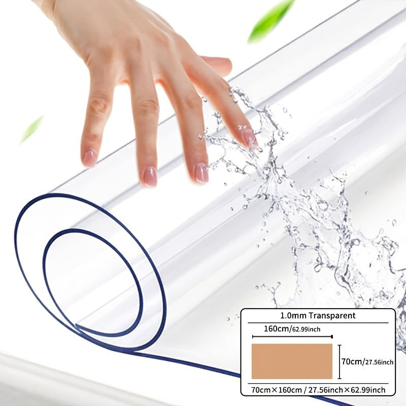 Clear PVC Tablecloth Protector 1mm Thick Scratch and Heat Resistant for Home and Hotel