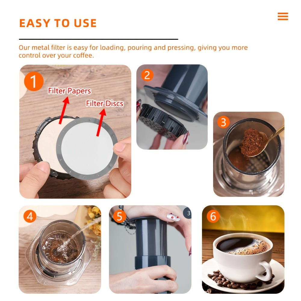 Stainless Steel Coffee Filter for AeroPress Reusable Mesh Filter with Paper Options