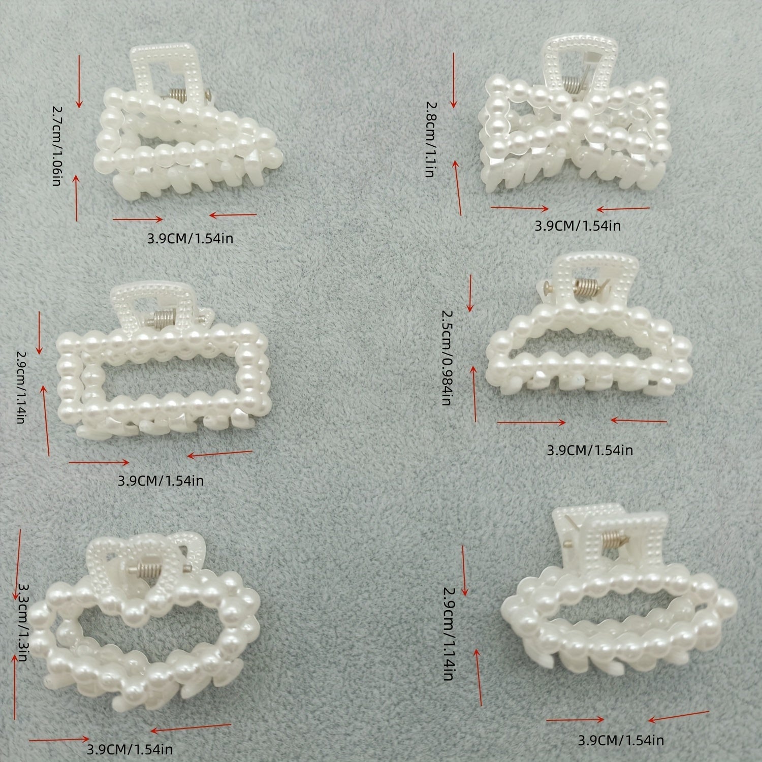 Set of 6 Women's Pearl Hair Clips Summer Hair Accessories Minimalist Plastic Small