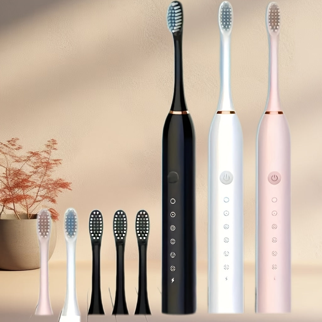 Unisex Electric Toothbrush Pack With 6 Modes, USB Rechargeable, Soft Brush Heads