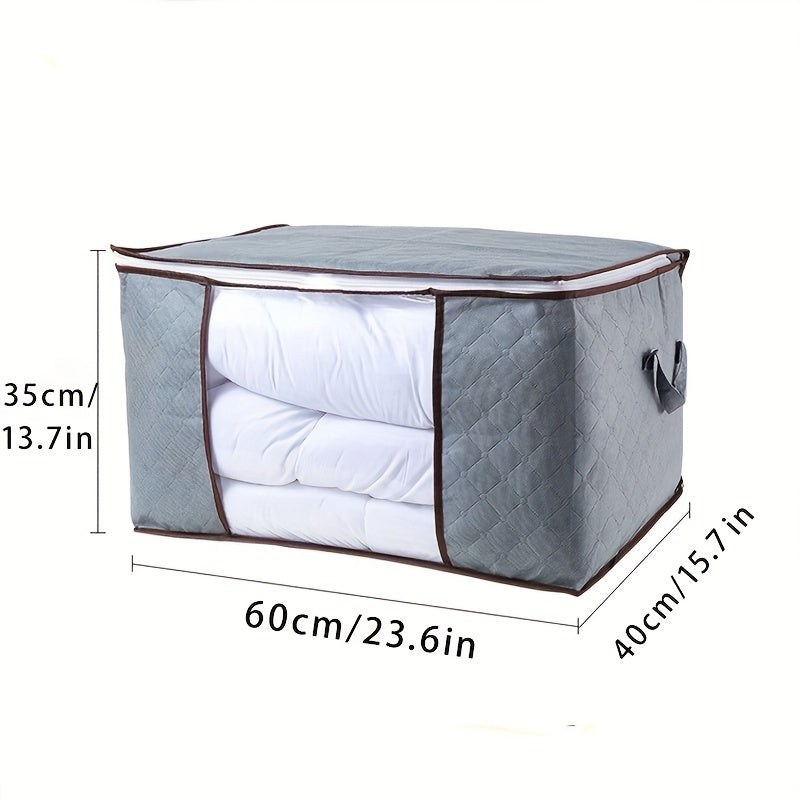 Canvas Storage Box with Clear Window for Clothes Blankets and Pillows