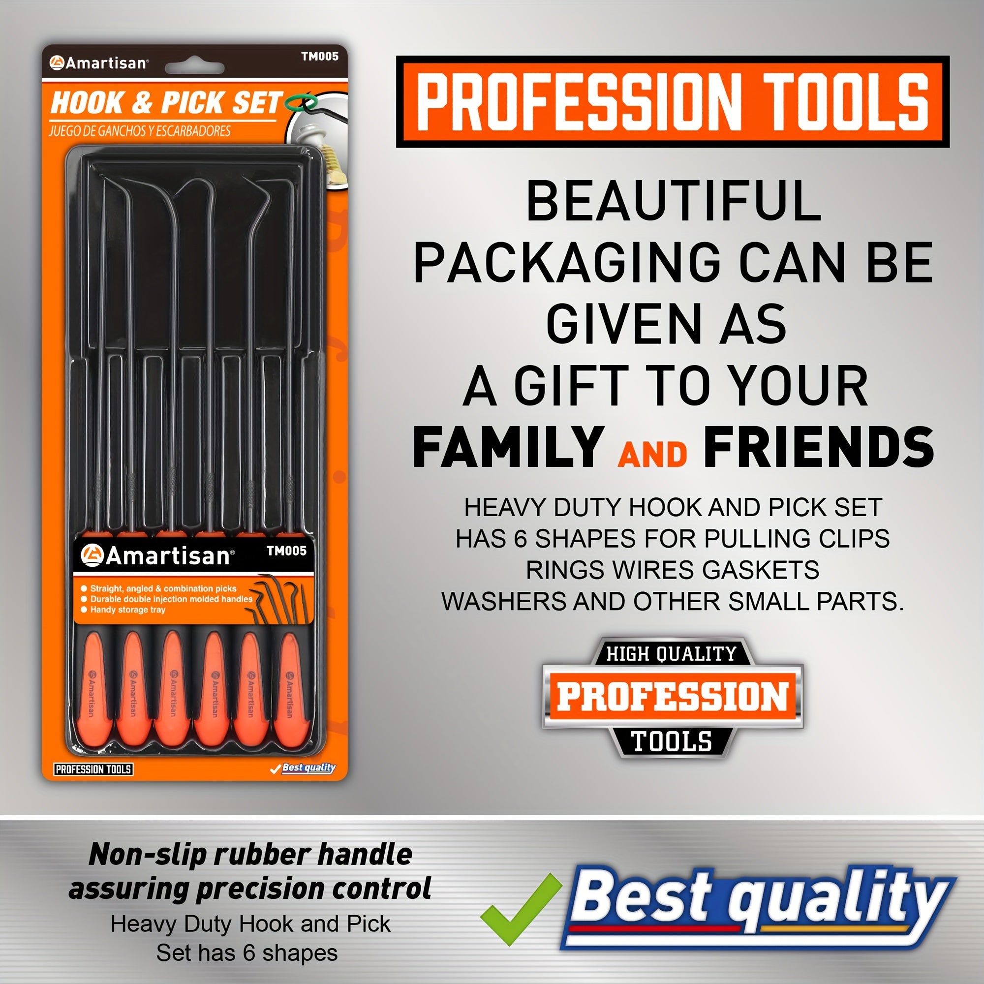 6-Pack Oil Seal Hook Kit Automotive O-Shaped Sealing Rings Disassembly Tools