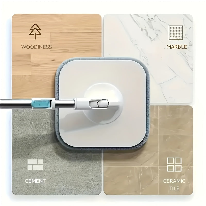 Rotary Mop va Vedro Tozalash To'plami - O'z-o'zini buradigan, ABS Material, Avtomatik Suvni Qaytarish, Olib Tashlanadigan Tank, Pol uchun Ideal