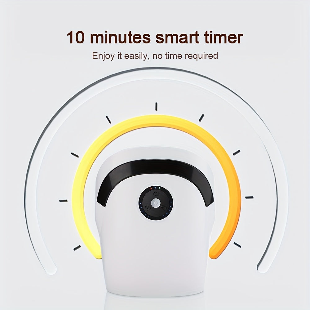 USB Rechargeable Hand Massager with Heat Vibration 5 Modes Finger Care Black White