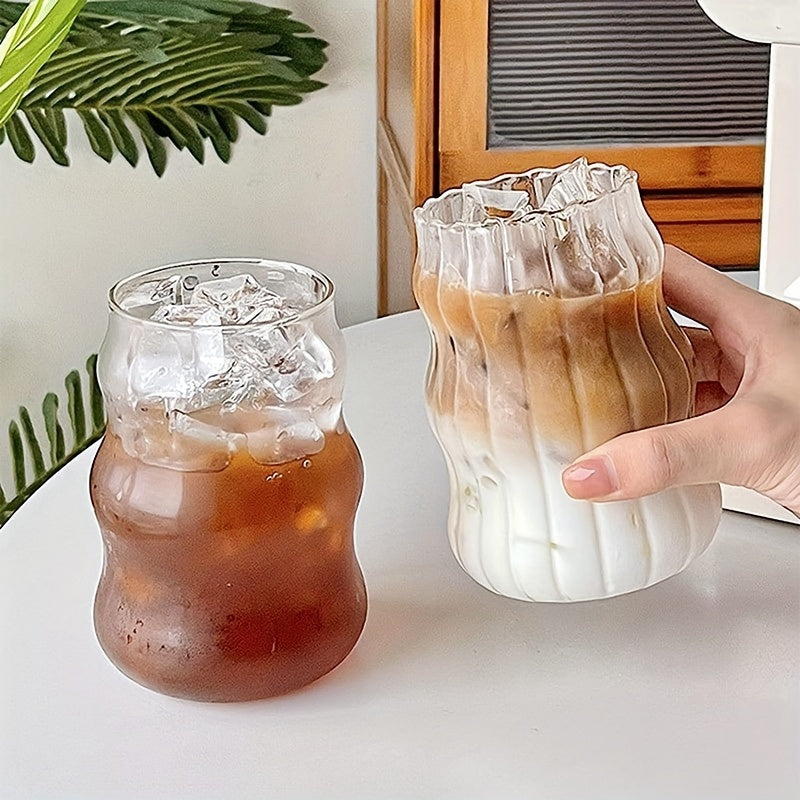 Ribbed Glass Cup Vintage Design Multi-Use Kitchen and Restaurant
