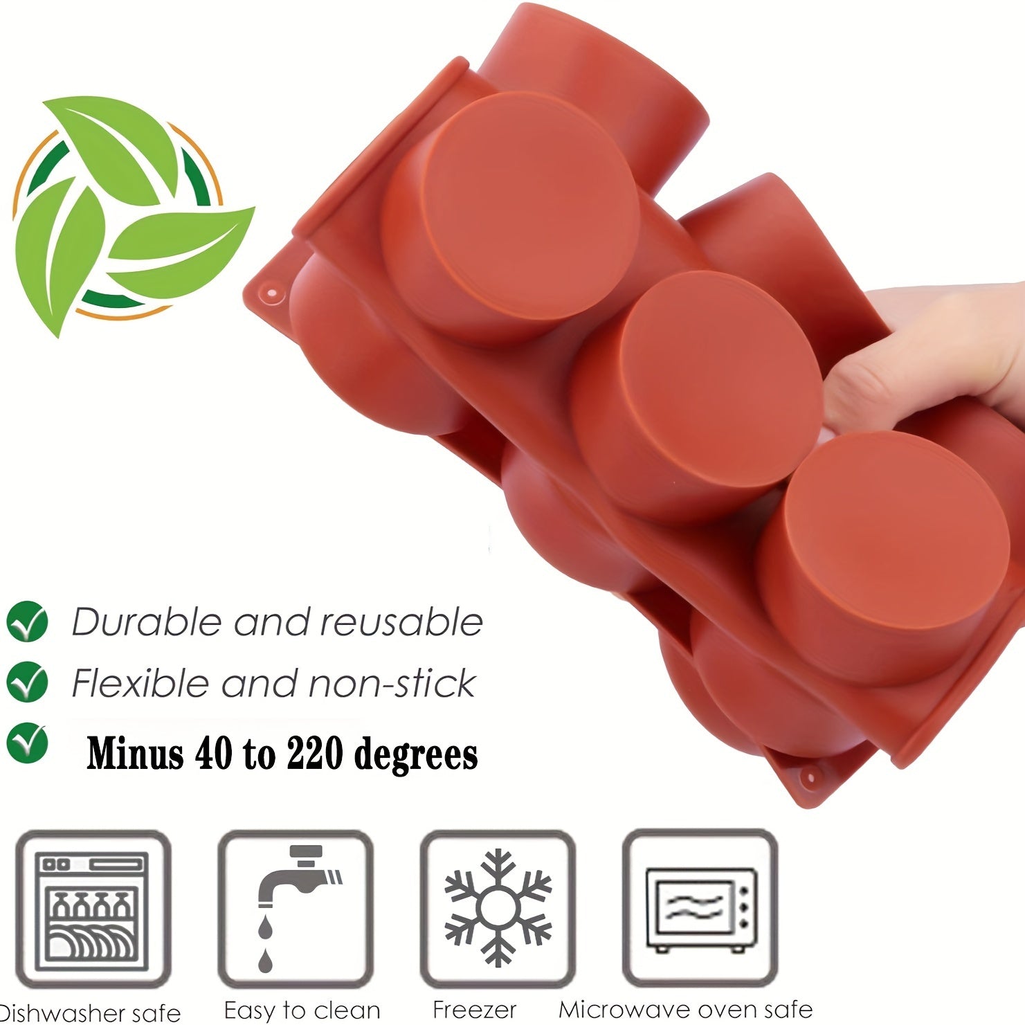 Cylindrical Silicone Cake Mold for Muffin Tops Chocolates and Soaps 1 Piece