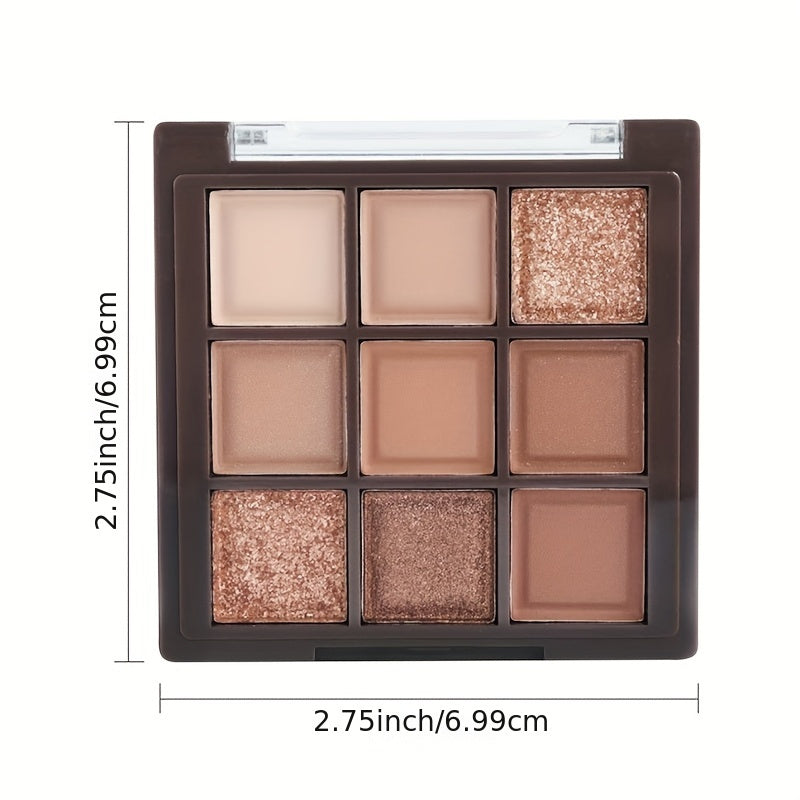 9-rangli ko'zoynak palitrasi Rose Golden Brown Matte Shimmer Mini uzoq davom etadigan, juda boy pigmentli