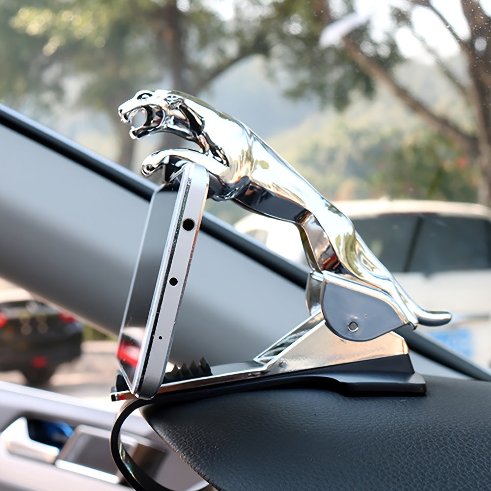 Car Dashboard Phone Holder and Navigation Stand Golden Leopard Style Waterproof Adjustable Mount