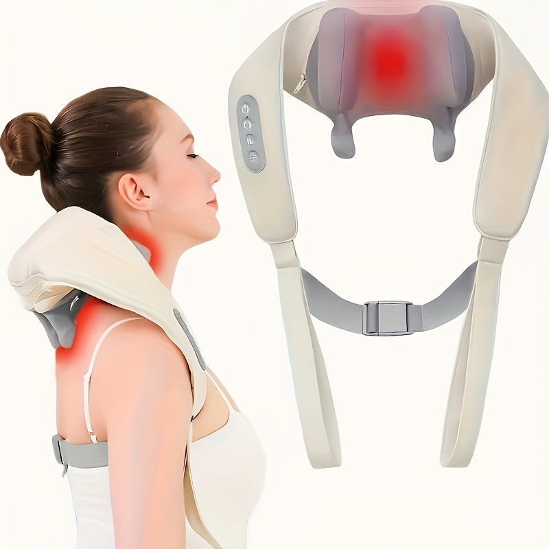 Portable Deep Tissue Massager with Heat USB Rechargeable for Neck Back Shoulder Leg