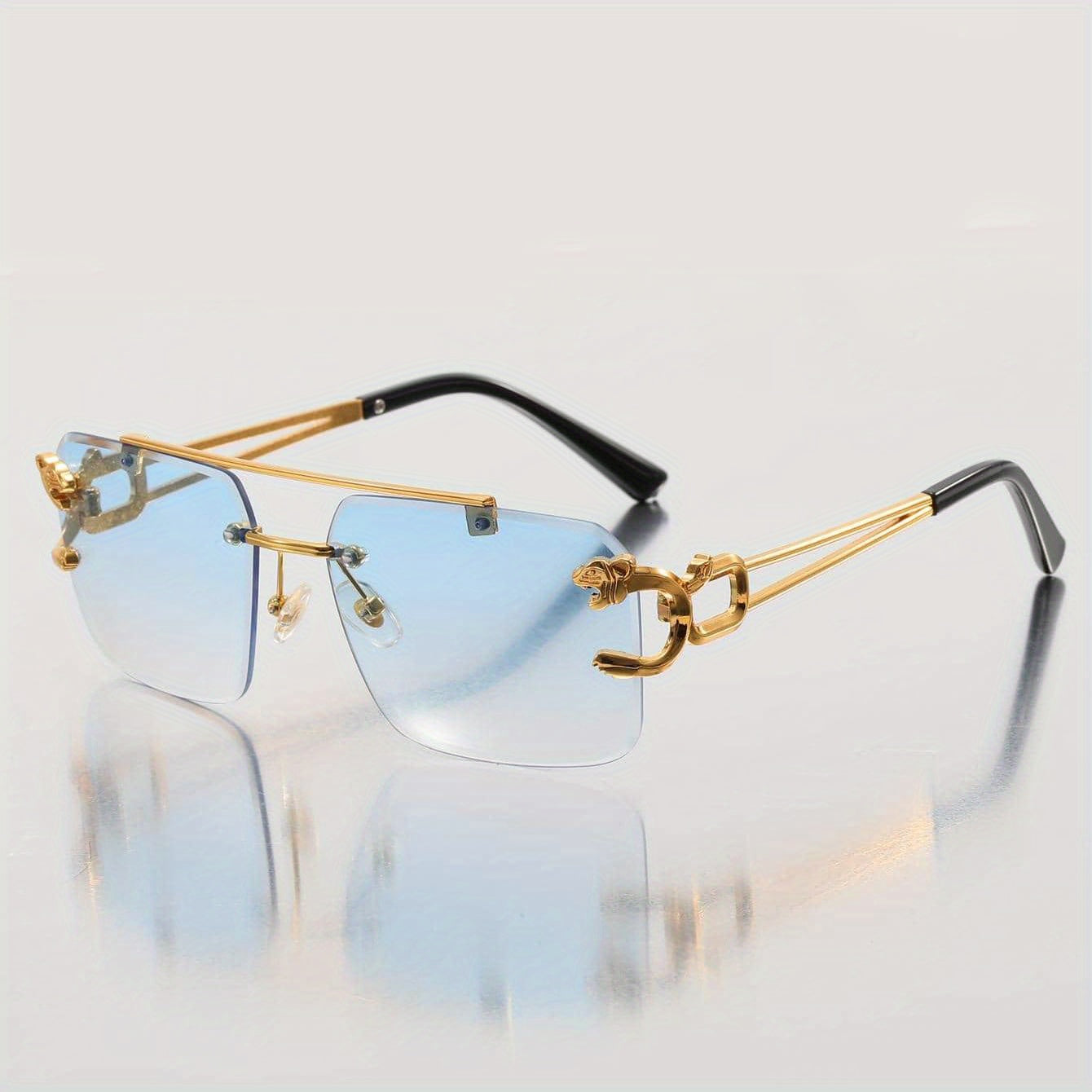 Erkaklar uchun kvadrat ramkasiz moda ko‘zoynaklar yengil optik ko‘zoynaklar