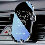 Car Phone Holder ABS Material Cute Bear Cartoon Dashboard Air Vent Mount