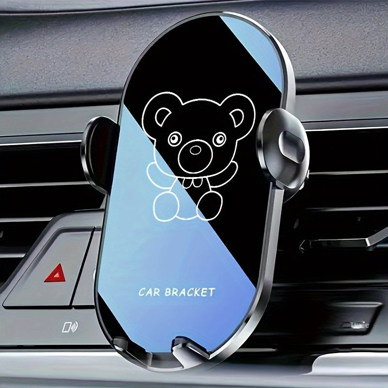 Car Phone Holder ABS Material Cute Bear Cartoon Dashboard Air Vent Mount