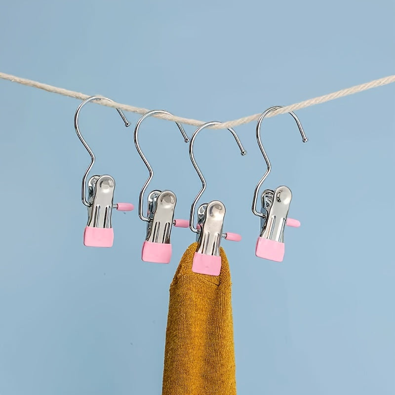 Juego de 10 pinzas de ropa de acero inoxidable para secar y colgar ropa con diseños de animales