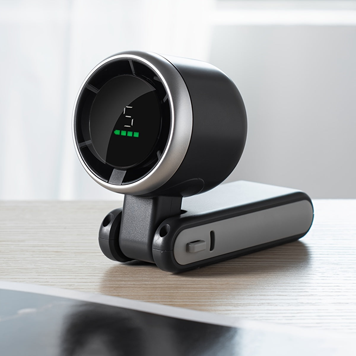 Portable Handheld Fan with Digital Display 5-Speed Rechargeable Battery Indoor Outdoor