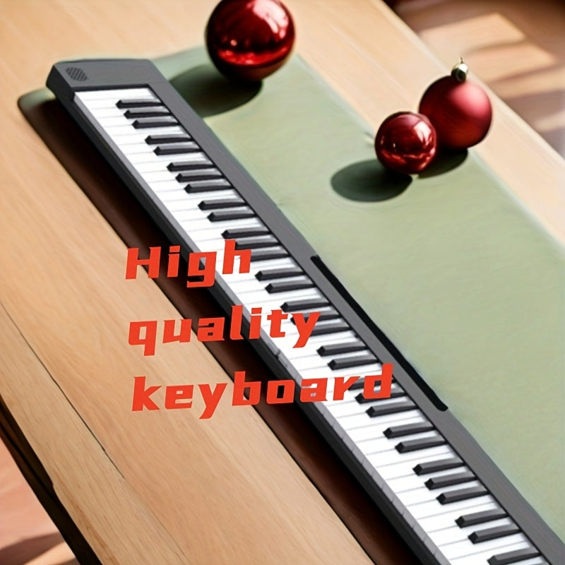 88-Key Portable Electronic Keyboard with Real Piano Sound, 128 Rhythms, Foldable Design, Carrying Case