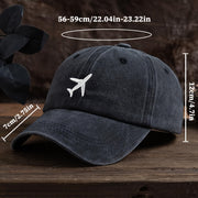 Embroidered Airplane Baseball Cap for Outdoor Activities Sun Protection Mountaineering Fishing
