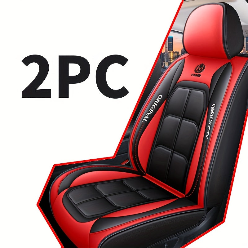 2pcs Front Car Seat Covers Leather Fit for Driver and Passenger Seats