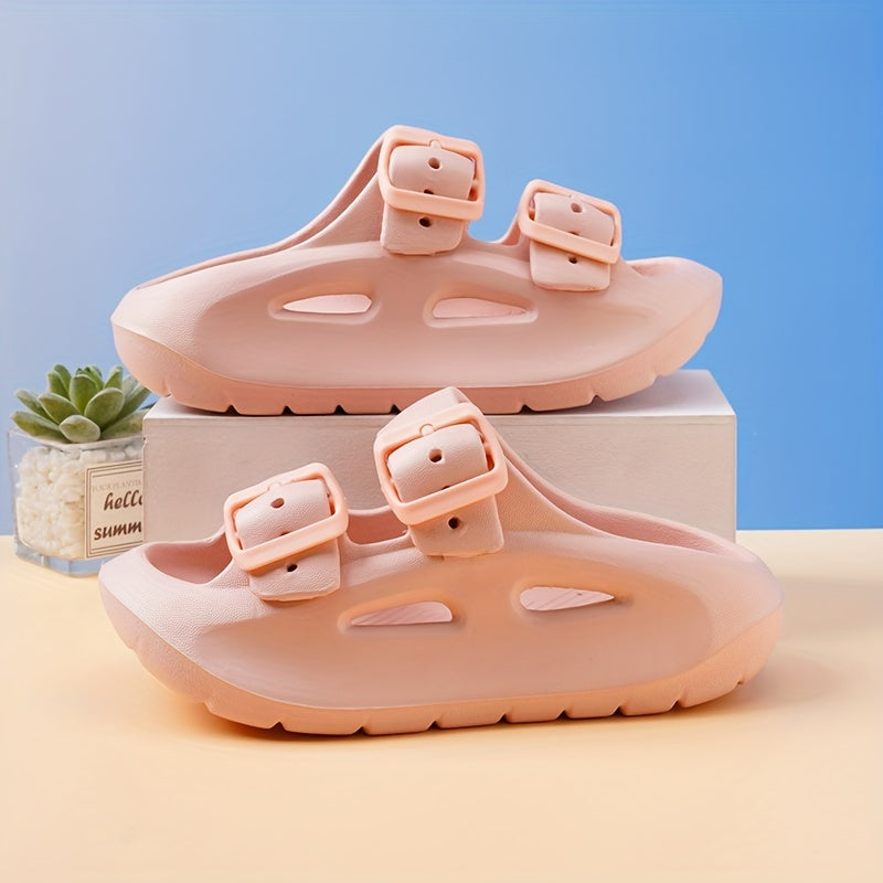 Boys' Kids Casual Solid Color Open Toe Slippers Lightweight Non-slip Indoor for Home Bathroom Spring Summer