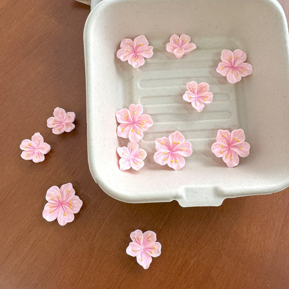 Unisex ABS Resin Cherry Blossom Shoe Decoration Set for Shoes and Bags