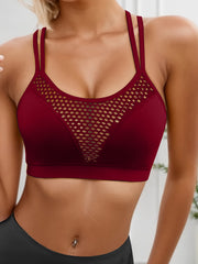 Women's Plus Size Seamless Sports Bra Yoga Running Crop Top with Cross-Back