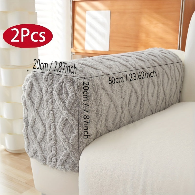 2pcs Elastic Washable Sofa Armrest Cover Anti-Stain Wear-Resistant