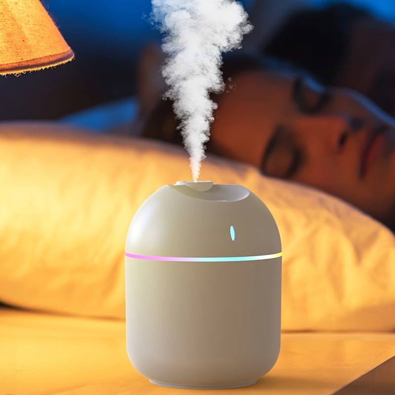 Мини-увлажнитель воздуха с USB, портативный, с 3 цветными ночными огнями, бесшумная работа для спальни, стола, автомобиля