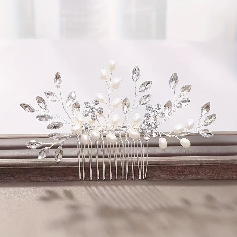 Elegant Crystal Hair Combs with Pearls for Weddings and Parties Stylish Bridal Hair Accessories