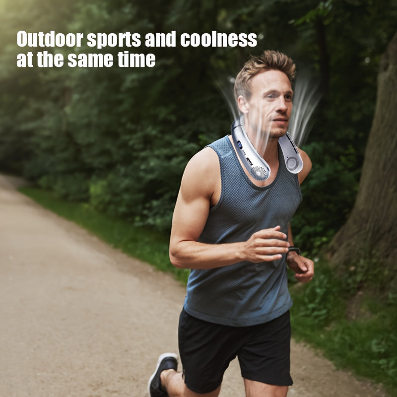Portable Neck Fan Personal Cooler with Digital Display and Adjustable Speeds