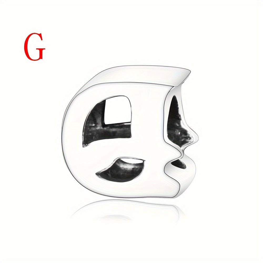925 Sterling Silver Alphabet Letter Charms Beads for DIY Jewelry Making