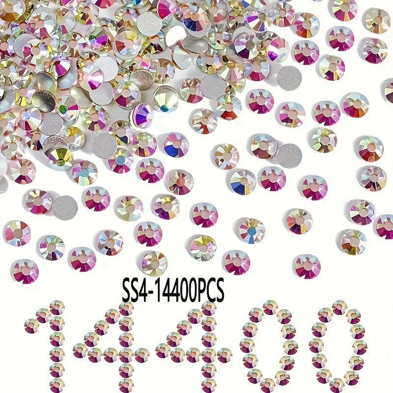 14400 Shisha Kristalli Flatback Rhinestones uchun Tirnoq San'ati, kiyim-kechak, poyabzal, sumkalar SS3 dan SS34 gacha