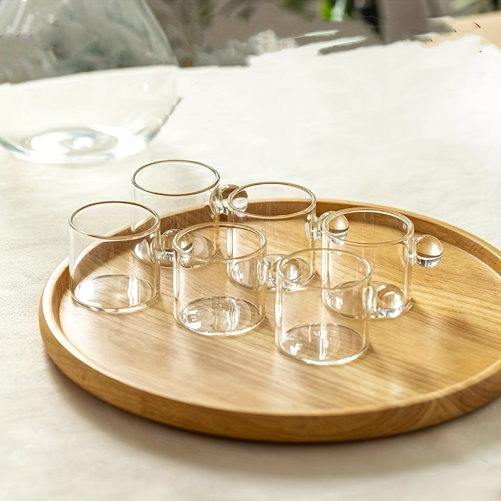 Set of 6 Mini Glass Pitchers with Colorful Knobs for Juices and Sauces